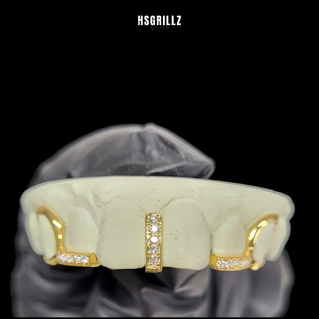 Diamond Vistora Gold Grillz Hollywood Grillz