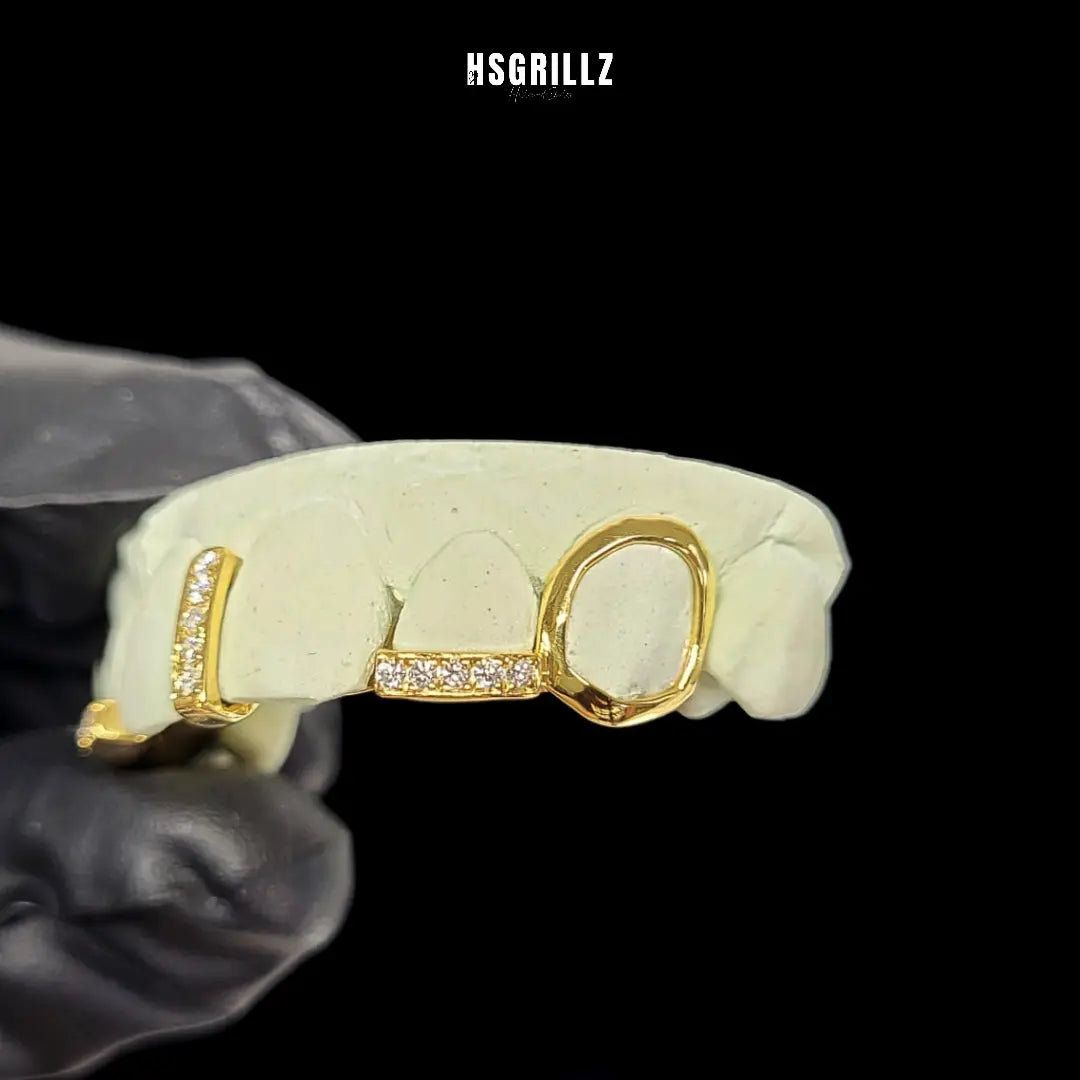 Diamond Vistora Gold Grillz Hollywood Grillz