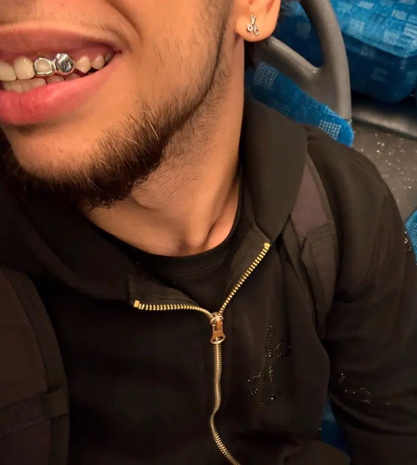 Hallow Ice Silver Grillz Hollywood Grillz