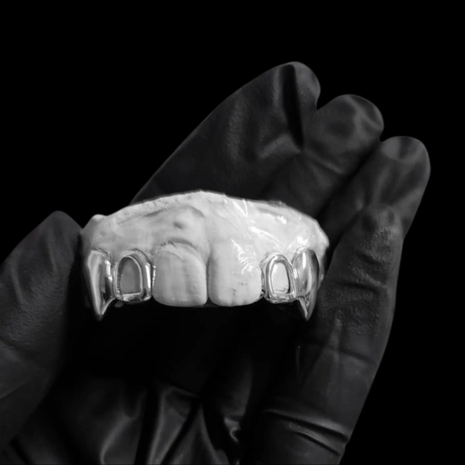 Hallow Ice Silver Grillz Hollywood Grillz